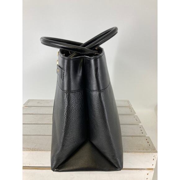 MICHAEL KORS LARGE BLACK LEATHER HANDBAG WITH LOCK CHARM - Picture 5 of 15